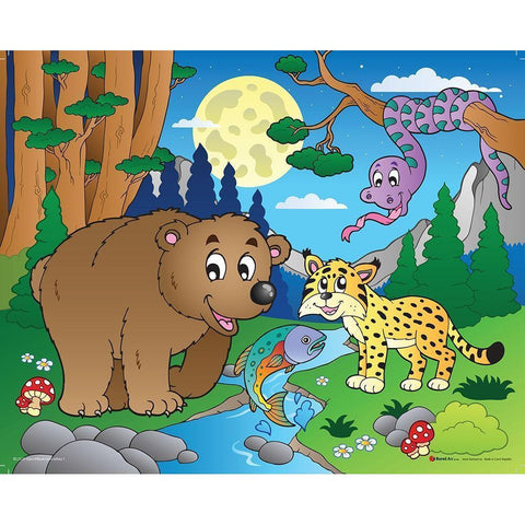 Wood Animals I White Modern Wood Framed Art Print by Viskova, Klara