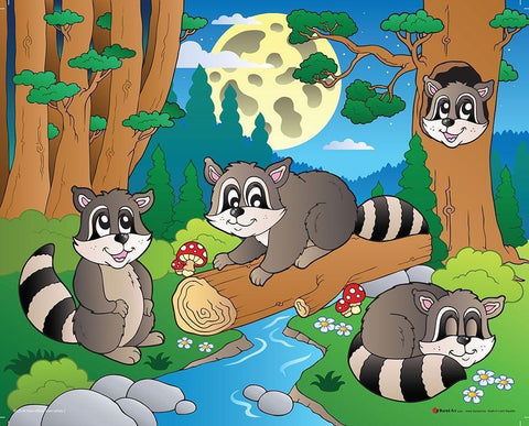 Wood Animals II White Modern Wood Framed Art Print with Double Matting by Viskova, Klara