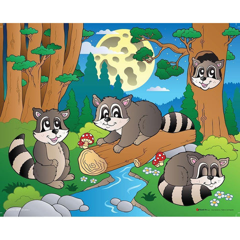 Wood Animals II Black Modern Wood Framed Art Print with Double Matting by Viskova, Klara