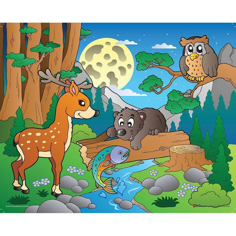 Wood Animals III Gold Ornate Wood Framed Art Print with Double Matting by Viskova, Klara