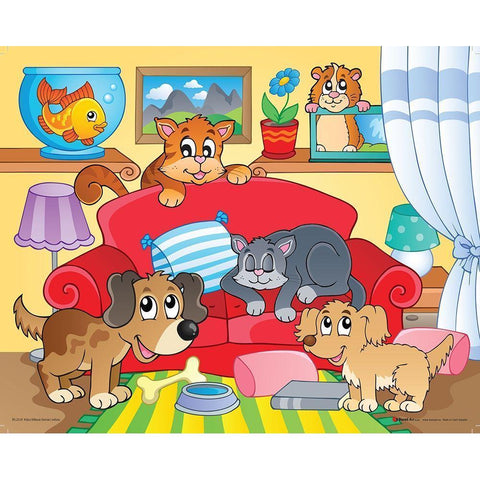 Home Animals Black Modern Wood Framed Art Print with Double Matting by Viskova, Klara