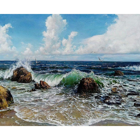 Smile of Black Sea Gold Ornate Wood Framed Art Print with Double Matting by Cernov, Ivan