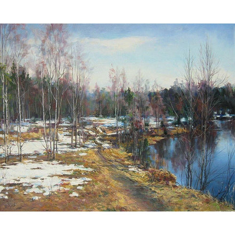 Breath of Spring Black Modern Wood Framed Art Print with Double Matting by Cernov, Ivan