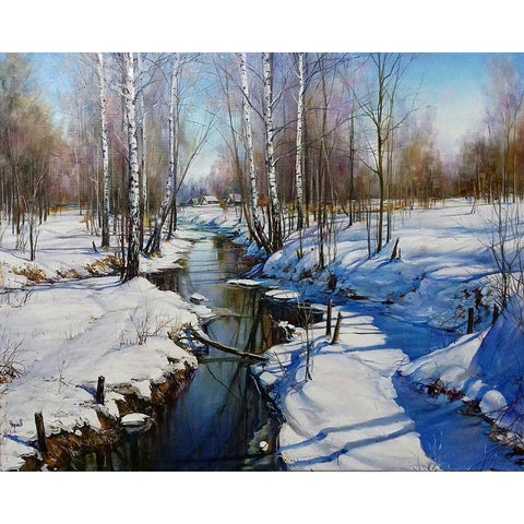 First warm days Black Modern Wood Framed Art Print by Cernov, Ivan