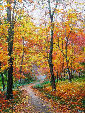 Autumn invite for Dreaming Black Ornate Wood Framed Art Print with Double Matting by Cernov, Ivan