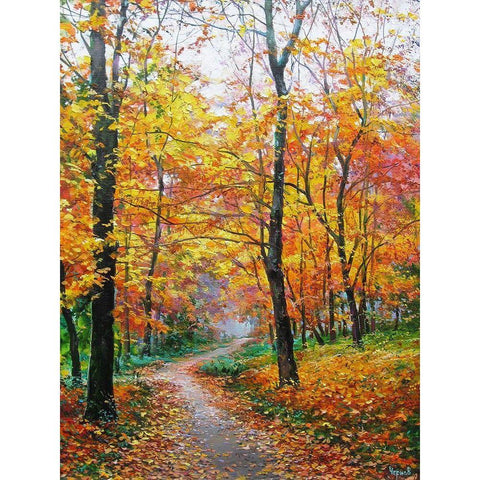 Autumn invite for Dreaming Gold Ornate Wood Framed Art Print with Double Matting by Cernov, Ivan