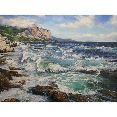 Shore of my Soul Gold Ornate Wood Framed Art Print with Double Matting by Cernov, Ivan