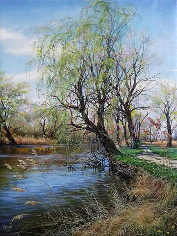 Queen of Spring White Modern Wood Framed Art Print with Double Matting by Cernov, Ivan