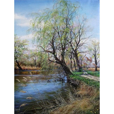 Queen of Spring Black Modern Wood Framed Art Print by Cernov, Ivan