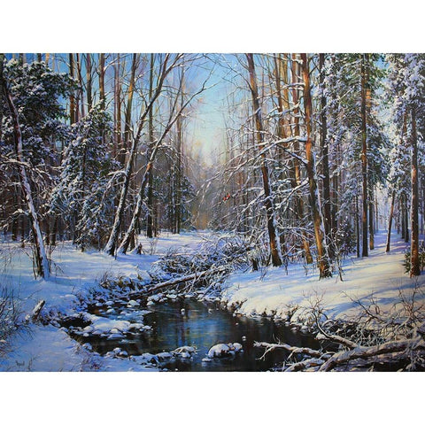 Where February meets the Spring I Black Modern Wood Framed Art Print with Double Matting by Cernov, Ivan