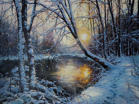 Where February meets the Spring II Black Ornate Wood Framed Art Print with Double Matting by Cernov, Ivan