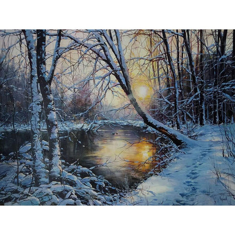 Where February meets the Spring II Black Modern Wood Framed Art Print with Double Matting by Cernov, Ivan