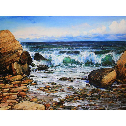When the Sea Calls I White Modern Wood Framed Art Print by Cernov, Ivan