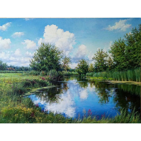 Summer with Honey Flavor Black Modern Wood Framed Art Print with Double Matting by Cernov, Ivan