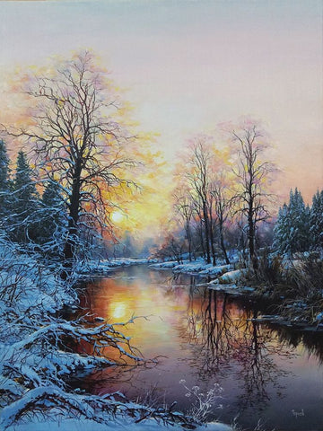 Where February meets the Spring IV Black Ornate Wood Framed Art Print with Double Matting by Cernov, Ivan