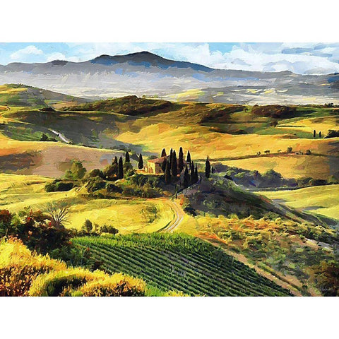 Tuscany White Modern Wood Framed Art Print by Medeiros, Celito