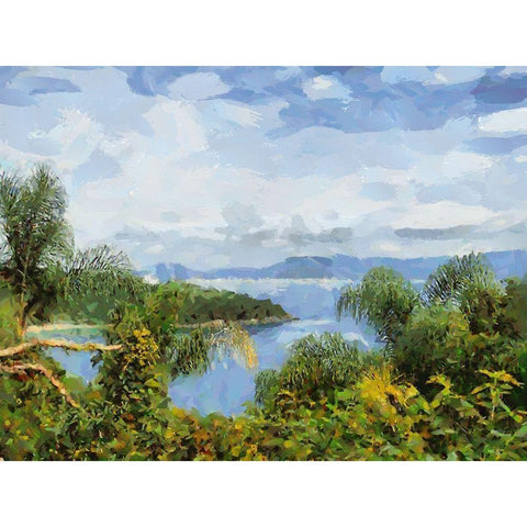 Romantic Bay III White Modern Wood Framed Art Print by Medeiros, Celito