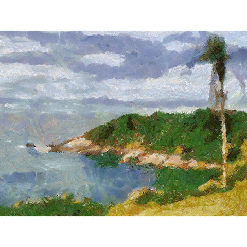 Impression Bay Black Modern Wood Framed Art Print by Medeiros, Celito