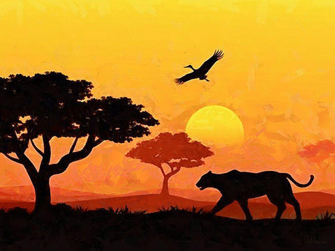 Memories of Africa I White Modern Wood Framed Art Print with Double Matting by Medeiros, Celito