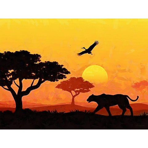 Memories of Africa I Black Modern Wood Framed Art Print with Double Matting by Medeiros, Celito