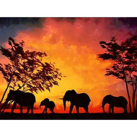 Memories of Africa II Black Modern Wood Framed Art Print by Medeiros, Celito