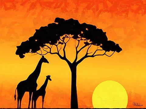 Memories of Africa III White Modern Wood Framed Art Print with Double Matting by Medeiros, Celito