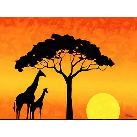 Memories of Africa III Gold Ornate Wood Framed Art Print with Double Matting by Medeiros, Celito