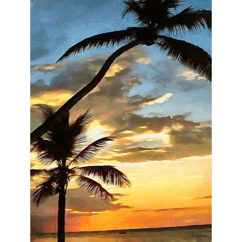 Everyone Loves Palm Trees I Black Modern Wood Framed Art Print with Double Matting by Medeiros, Celito