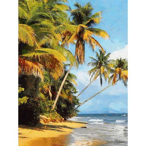 Everyone Loves Palm Trees IV Black Modern Wood Framed Art Print with Double Matting by Medeiros, Celito