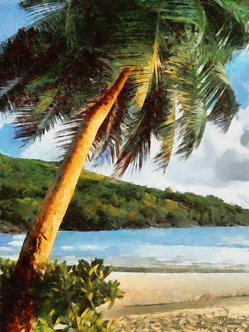 Everyone Loves Palm Trees V Black Ornate Wood Framed Art Print with Double Matting by Medeiros, Celito