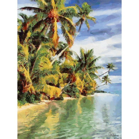 Everyone Loves Palm Trees VI White Modern Wood Framed Art Print by Medeiros, Celito
