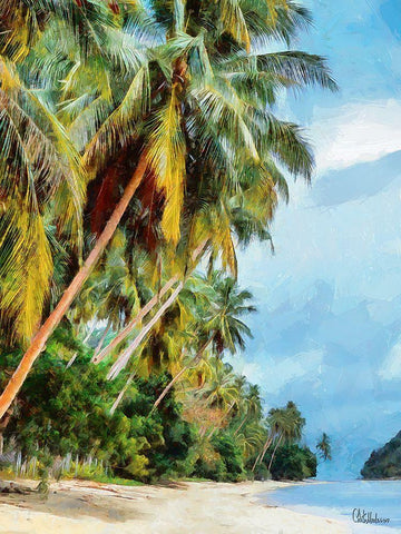 Everyone Loves Palm Trees VIII White Modern Wood Framed Art Print with Double Matting by Medeiros, Celito