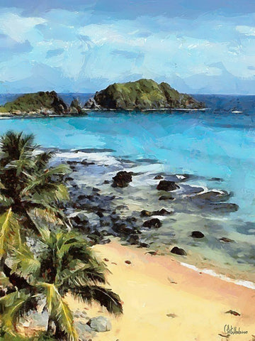 Everyone Loves Palm Trees IX Black Ornate Wood Framed Art Print with Double Matting by Medeiros, Celito