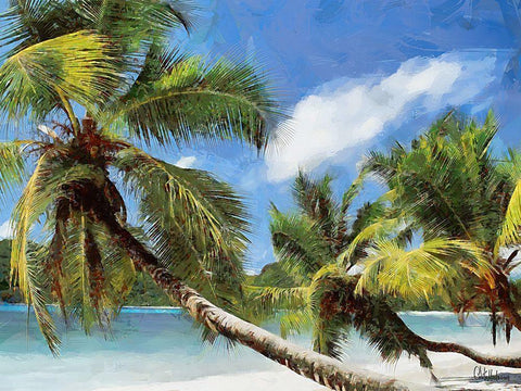 Everyone Loves Palm Trees XI White Modern Wood Framed Art Print with Double Matting by Medeiros, Celito