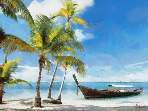 Everyone Loves Palm Trees XIII Black Ornate Wood Framed Art Print with Double Matting by Medeiros, Celito