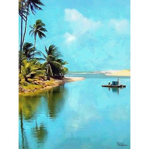 Everyone Loves Palm Trees XV Black Modern Wood Framed Art Print by Medeiros, Celito