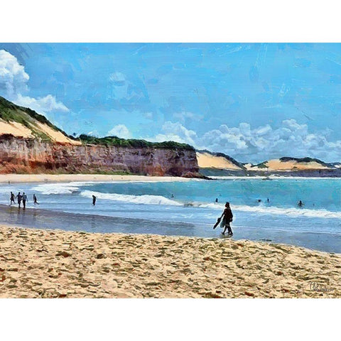 Algarve Coast Portugal Black Modern Wood Framed Art Print with Double Matting by Medeiros, Celito