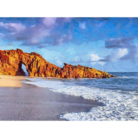 Beautiful Rock far a way Gold Ornate Wood Framed Art Print with Double Matting by Medeiros, Celito