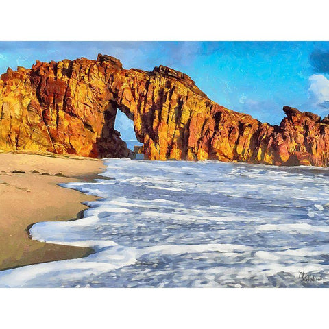 Beautiful Rock near White Modern Wood Framed Art Print by Medeiros, Celito