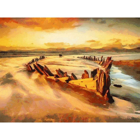 Missing Boat after Century Black Modern Wood Framed Art Print with Double Matting by Medeiros, Celito