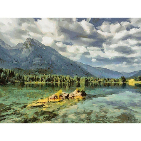 Lake in Canada White Modern Wood Framed Art Print by Medeiros, Celito