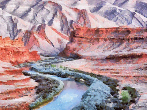 Colorado River White Modern Wood Framed Art Print with Double Matting by Medeiros, Celito