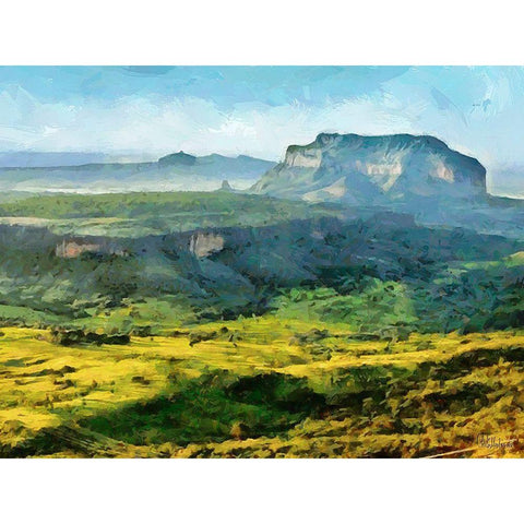 A Big Rock Black Modern Wood Framed Art Print with Double Matting by Medeiros, Celito