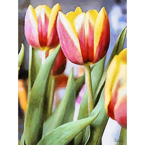 Just Tulips II Gold Ornate Wood Framed Art Print with Double Matting by Medeiros, Celito