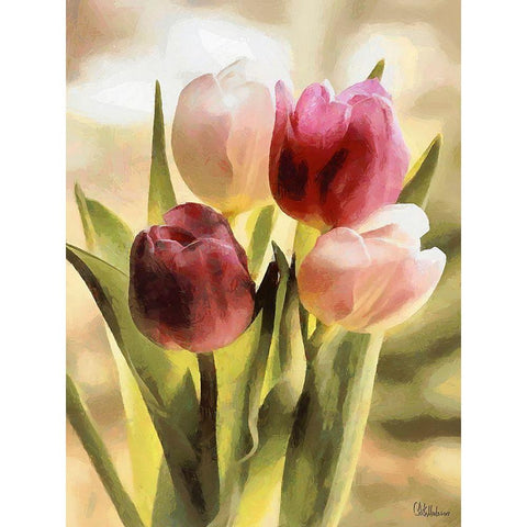 Just Tulips VI White Modern Wood Framed Art Print by Medeiros, Celito