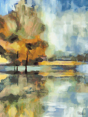 Abstract Landscape I Black Ornate Wood Framed Art Print with Double Matting by Medeiros, Celito