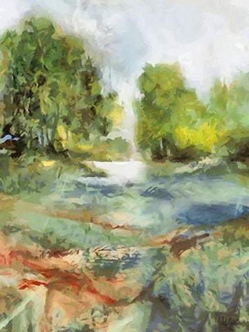 Abstract Landscape II White Modern Wood Framed Art Print with Double Matting by Medeiros, Celito