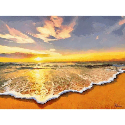 White Wave at the Beach VI White Modern Wood Framed Art Print by Medeiros, Celito