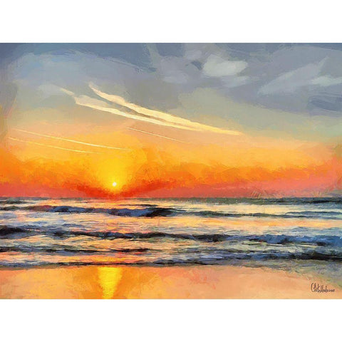 White Wave at the Beach X Black Modern Wood Framed Art Print with Double Matting by Medeiros, Celito