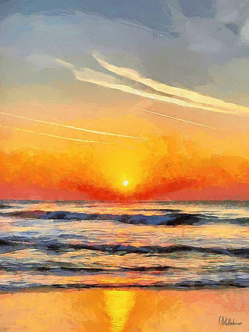 White Wave at the Beach XI White Modern Wood Framed Art Print with Double Matting by Medeiros, Celito